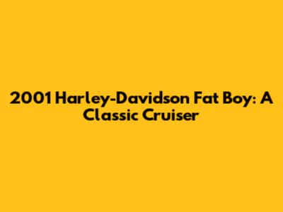 2001 Harley-Davidson Fat Boy: A Classic Cruiser