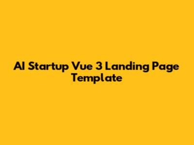AI Startup Vue 3 Landing Page Template