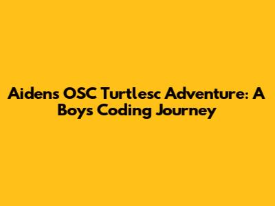 Aiden's OSC Turtlesc Adventure: A Boy's Coding Journey