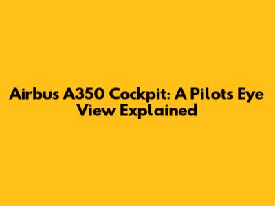 Airbus A350 Cockpit: A Pilot's Eye View Explained
