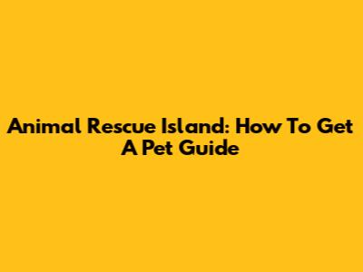 Animal Rescue Island: How To Get A Pet Guide
