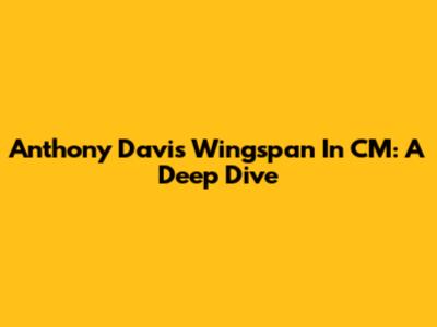 Anthony Davis' Wingspan In CM: A Deep Dive