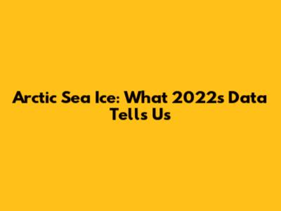 Arctic Sea Ice: What 2022's Data Tells Us