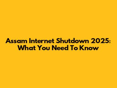 Assam Internet Shutdown 2025: What You Need To Know