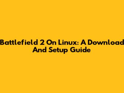 Battlefield 2 On Linux: A Download And Setup Guide