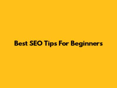 Best SEO Tips For Beginners