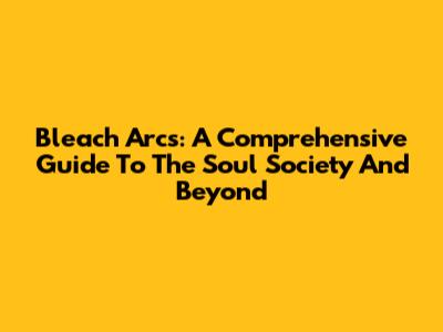 Bleach Arcs: A Comprehensive Guide To The Soul Society And Beyond