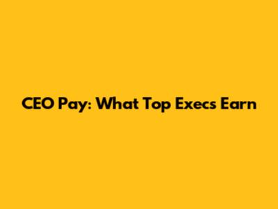 CEO Pay: What Top Execs Earn
