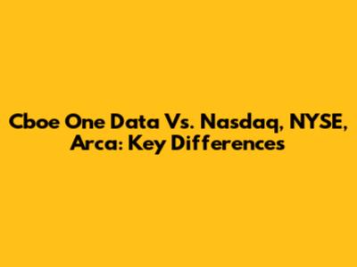 Cboe One Data Vs. Nasdaq, NYSE, Arca: Key Differences