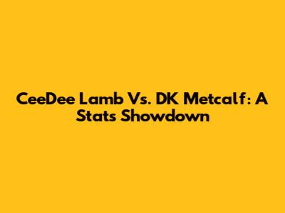 CeeDee Lamb Vs. DK Metcalf: A Stats Showdown