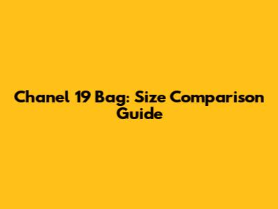 Chanel 19 Bag: Size Comparison Guide