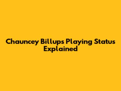 Chauncey Billups' Playing Status Explained