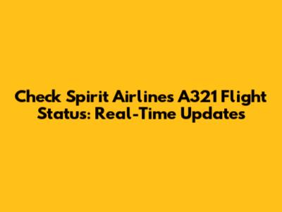 Check Spirit Airlines A321 Flight Status: Real-Time Updates