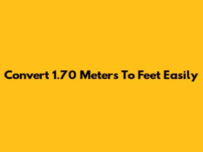 Convert 1.70 Meters To Feet Easily