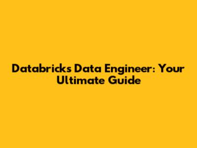 Databricks Data Engineer: Your Ultimate Guide