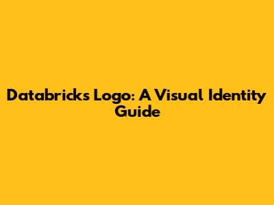 Databricks Logo: A Visual Identity Guide