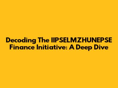 Decoding The IIPSELMZHUNEPSE Finance Initiative: A Deep Dive