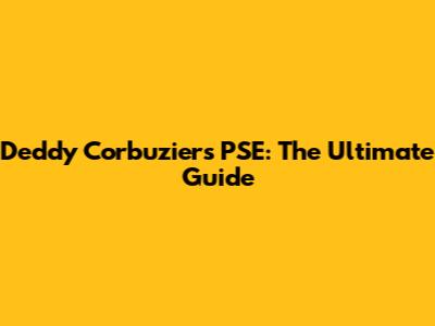 Deddy Corbuzier's PSE: The Ultimate Guide