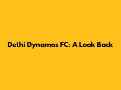 Delhi Dynamos FC: A Look Back