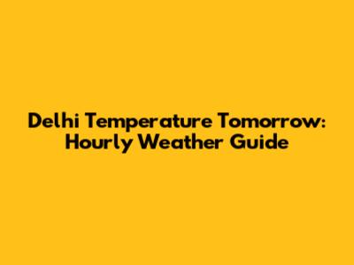 Delhi Temperature Tomorrow: Hourly Weather Guide