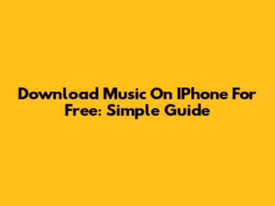 Download Music On IPhone For Free: Simple Guide