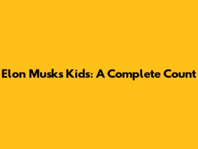 Elon Musk's Kids: A Complete Count
