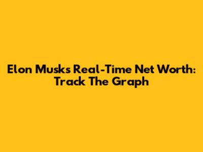 Elon Musk's Real-Time Net Worth: Track The Graph