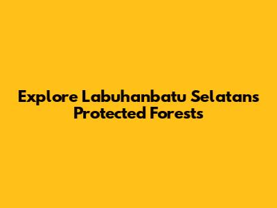 Explore Labuhanbatu Selatan's Protected Forests