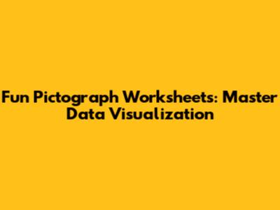 Fun Pictograph Worksheets: Master Data Visualization
