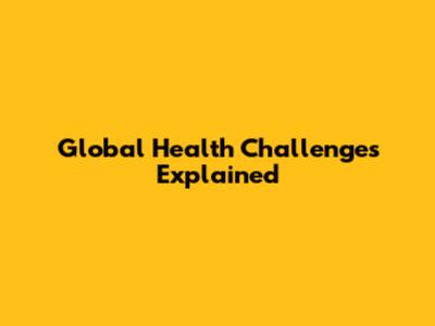 Global Health Challenges Explained