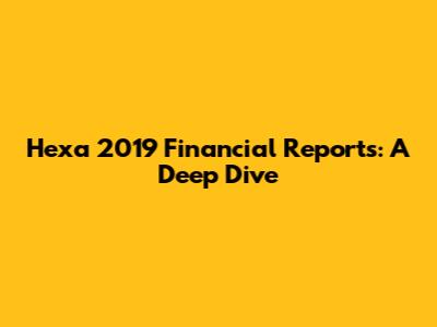 Hexa 2019 Financial Reports: A Deep Dive