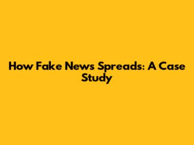 How Fake News Spreads: A Case Study