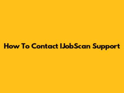 How To Contact IJobScan Support