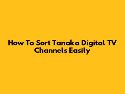 How To Sort Tanaka Digital TV Channels Easily