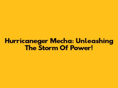 Hurricaneger Mecha: Unleashing The Storm Of Power!