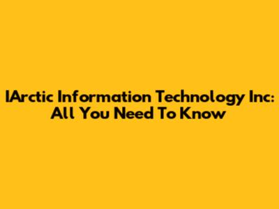 IArctic Information Technology Inc: All You Need To Know