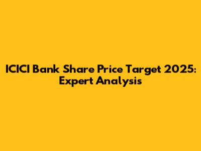 ICICI Bank Share Price Target 2025: Expert Analysis