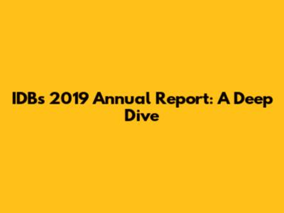 IDB's 2019 Annual Report: A Deep Dive