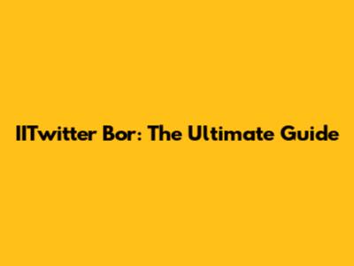 IITwitter Bor: The Ultimate Guide