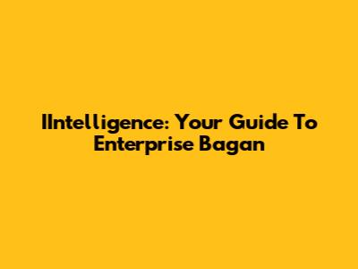 IIntelligence: Your Guide To Enterprise Bagan
