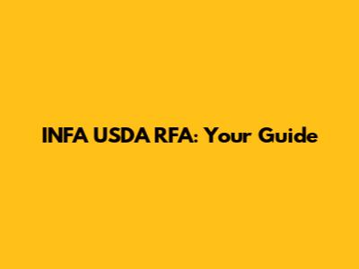 INFA USDA RFA: Your Guide