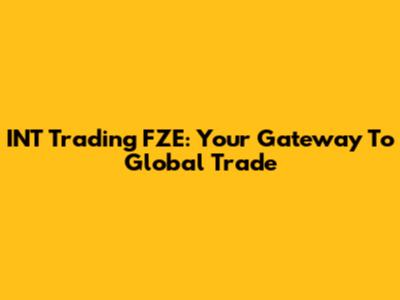 INT Trading FZE: Your Gateway To Global Trade