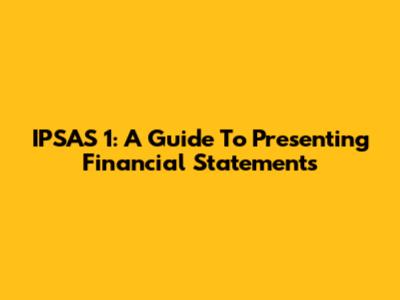 IPSAS 1: A Guide To Presenting Financial Statements
