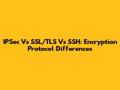 IPSec Vs SSL/TLS Vs SSH: Encryption Protocol Differences