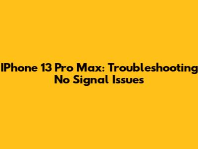 IPhone 13 Pro Max: Troubleshooting No Signal Issues