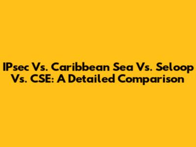 IPsec Vs. Caribbean Sea Vs. Seloop Vs. CSE: A Detailed Comparison