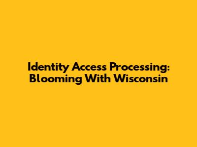 Identity Access Processing: Blooming With Wisconsin