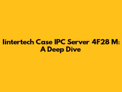 Iintertech Case IPC Server 4F28 M: A Deep Dive