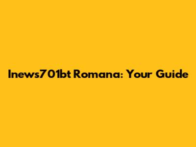 Inews701bt Romana: Your Guide