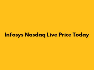 Infosys Nasdaq Live Price Today